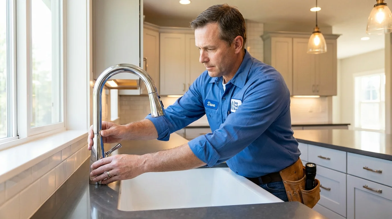 Kitchen faucet installation by Johns Plumbing LLC in Clendenin