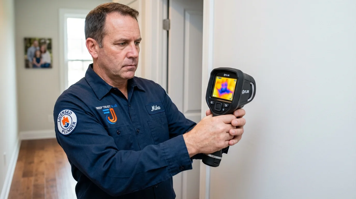 Thermal imaging leak detection by Johns Plumbing LLC in Clendenin